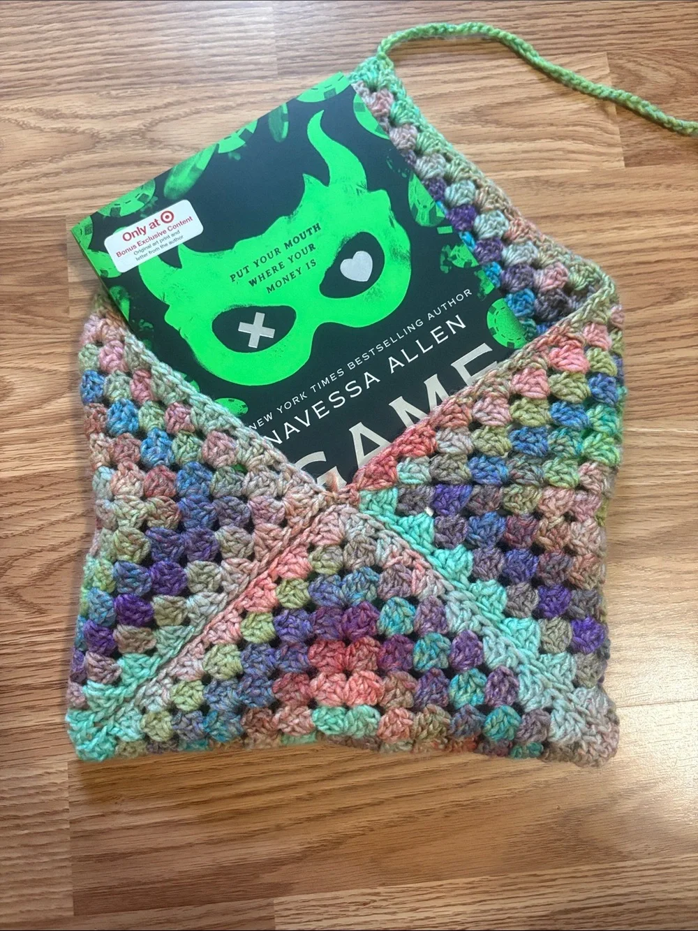 Handmade Crochet Book or Tablet Sleeve with Tree charms